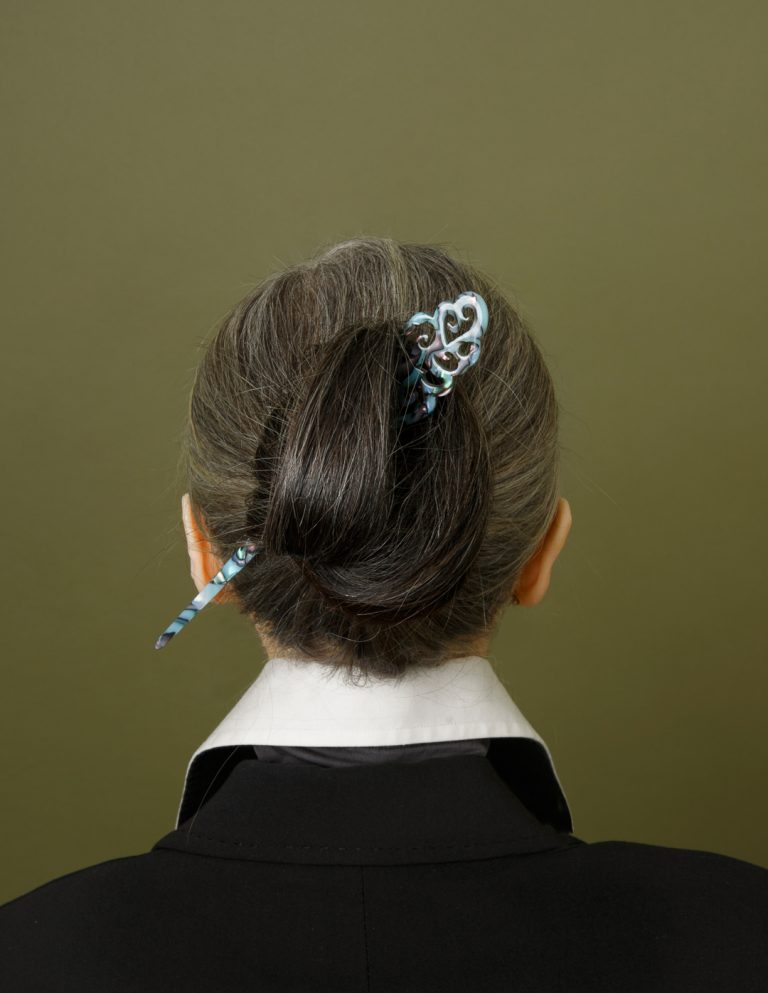 A model wearing Tegen Accessories hair clip, a Brighton based hair accessories brand.